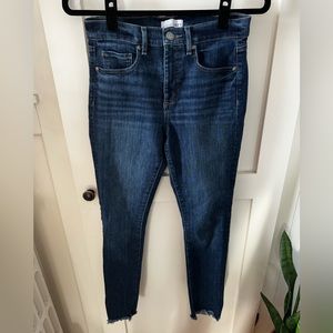 Loft High Waist Skinny Jeans with destroyed hem
